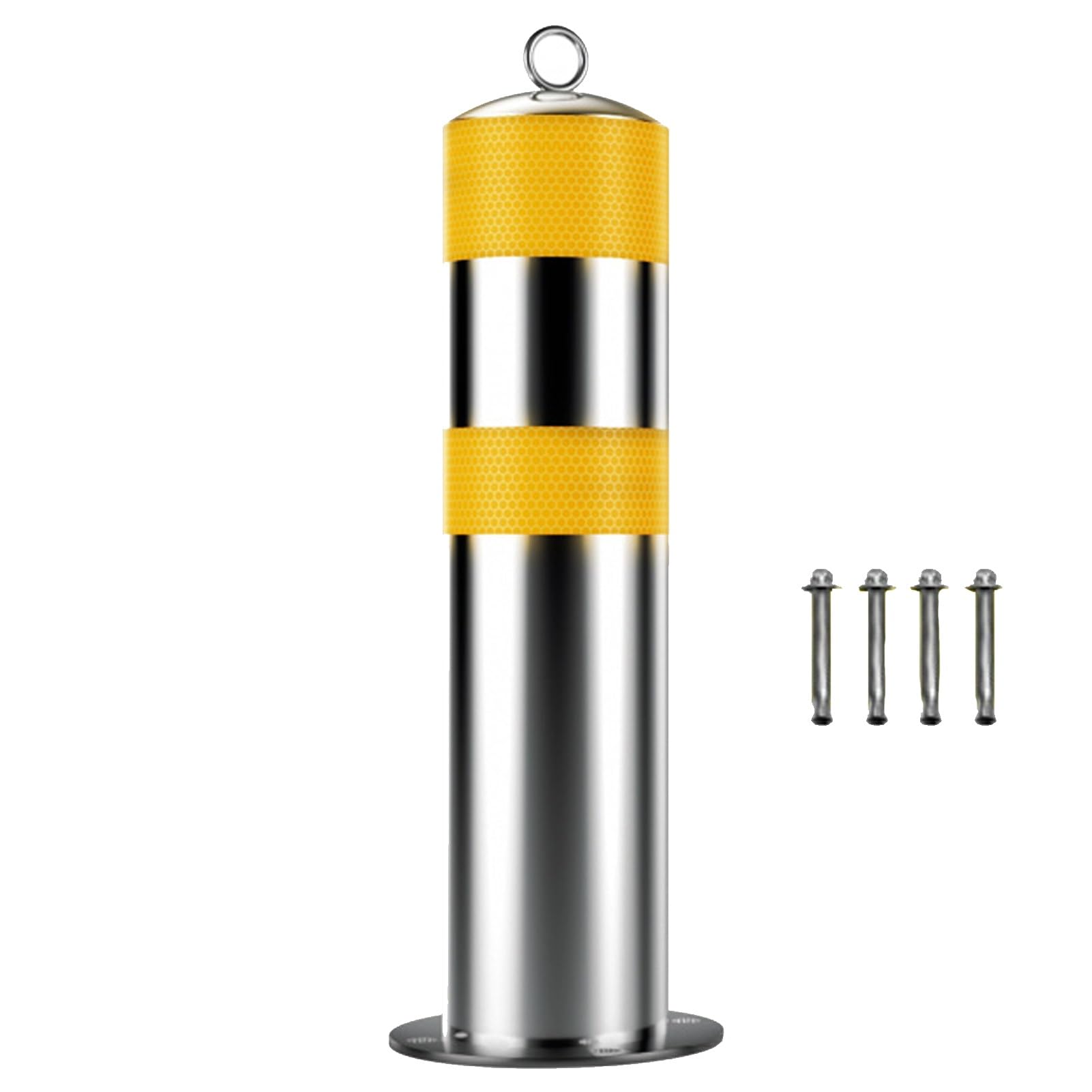 SnamicE Safety Bollard, Stainless Steel Reflective Traffic Delineator Post, Parking Guardrails Bollard, Security Posts for Driveway Poles for Construction Sites, Facility,