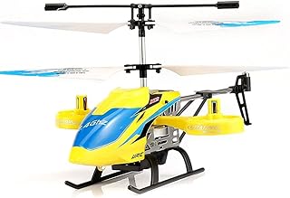 Remote Control Helicopters, RC Helicopter with Altitude Hold, One Key Take Off/Landing, 4 Channel, Gyro Stabilizer and High &Low Speed, LED Light Flying Toy for Boys and Girls (YEL