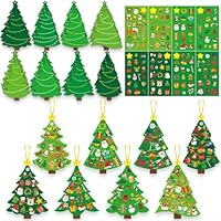 24 Pack Christmas Tree Crafts for Kids Hanging DIY Kits Make Your Own Christmas Decoration Paper Cards for Boys Girls