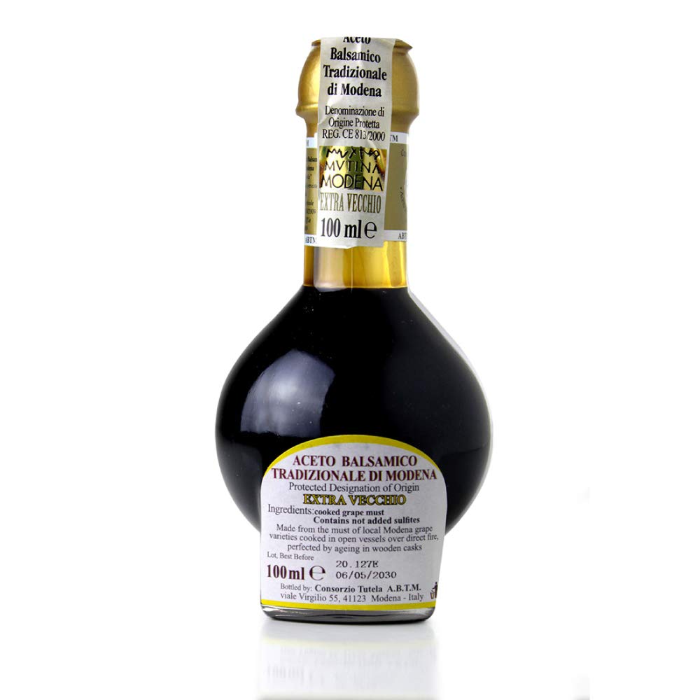 Aceto Balsamico Tradizionale di Modena dop – Extravecchio – invecchiato almeno 24 anni - Biologico, Biodinamico (Demeter), Vegano, Vegetariano, senza OGM – Confezione1 Bottiglia da 100 ml