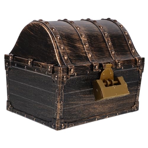 Coffre pirate vintage YARNOW multifonctionnel en lot de 4 boîtes décoratives - 4