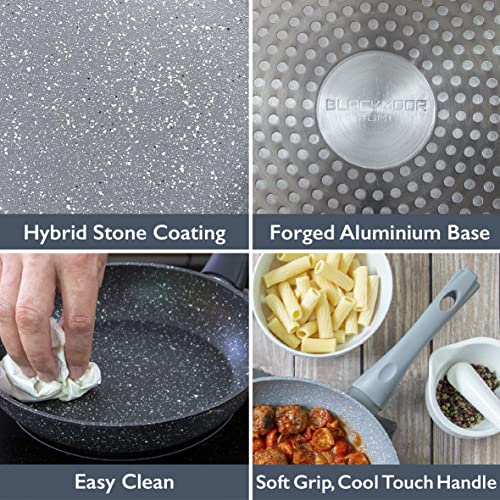 Blackmoor Frying Pans / 8", 9.5", 11" Sizes/Stylish Black Or Gray