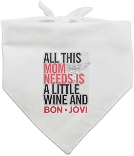 Bon Jovi Mom Needs Wine and Jovi Dog Pet Bandana