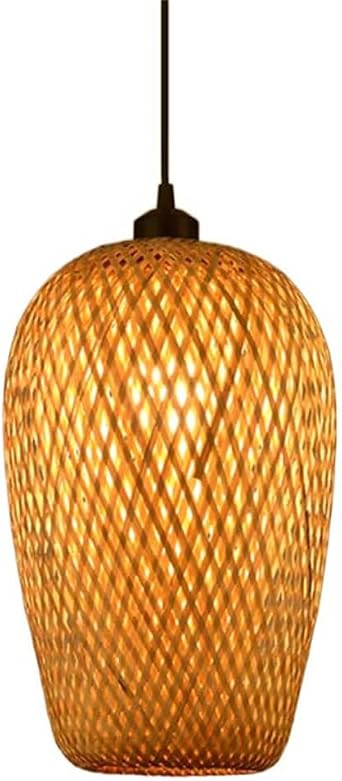 Bamboo Woven Chandelier Natural Hanging Light Handmade Mid-Century Lamp for Bar Cafe Living Room Pendant Lights Vintage Home Decor Lighting Fixtures Southeast Asian Style