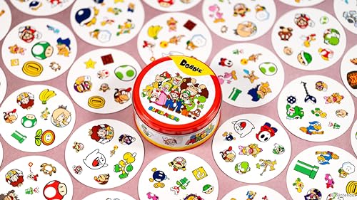 Asmodee - DOBBLE : Super Mario - Jeu de Société de Rapidité et d'Observation - Jeux de Cartes Familial - Jeux Enfants dès 6 Ans - Boite Métal - 15 Min - 2 à 8 Joueurs - Multilingue - Zygomatic