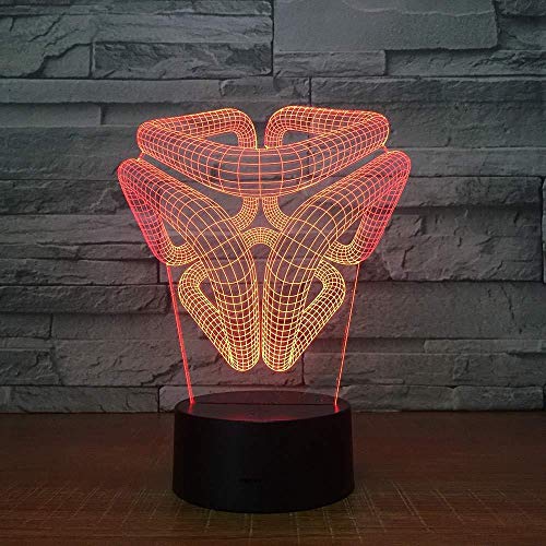 Preisvergleich Produktbild Weihnachtsgeschenk Weihnachtsgeschenke Gaming Lights Abstrakte Spirallöcher Schreibtisch Tischlampe Dekoration 3D-Illusionslampe Acrylplatte Stereoeffekt Nachtlicht mit 7 Farben Kreatives Geschenk mit