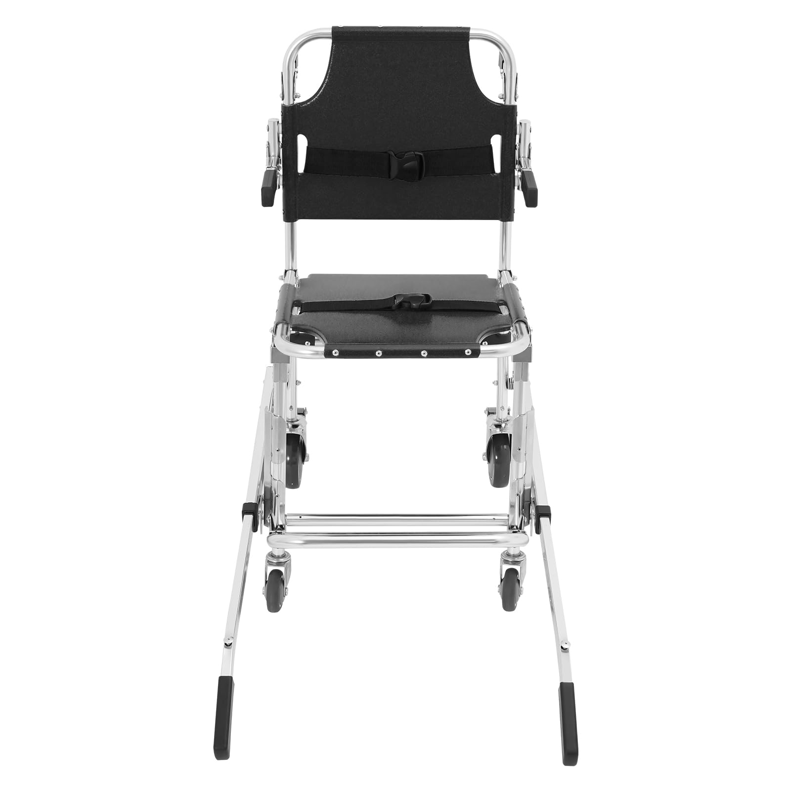 Silla de escalera de aleación de aluminio negra, silla plegable de evacuación, para bomberos rescate al aire libre, centro de primeros auxilios 52 x 100 x 93 cm