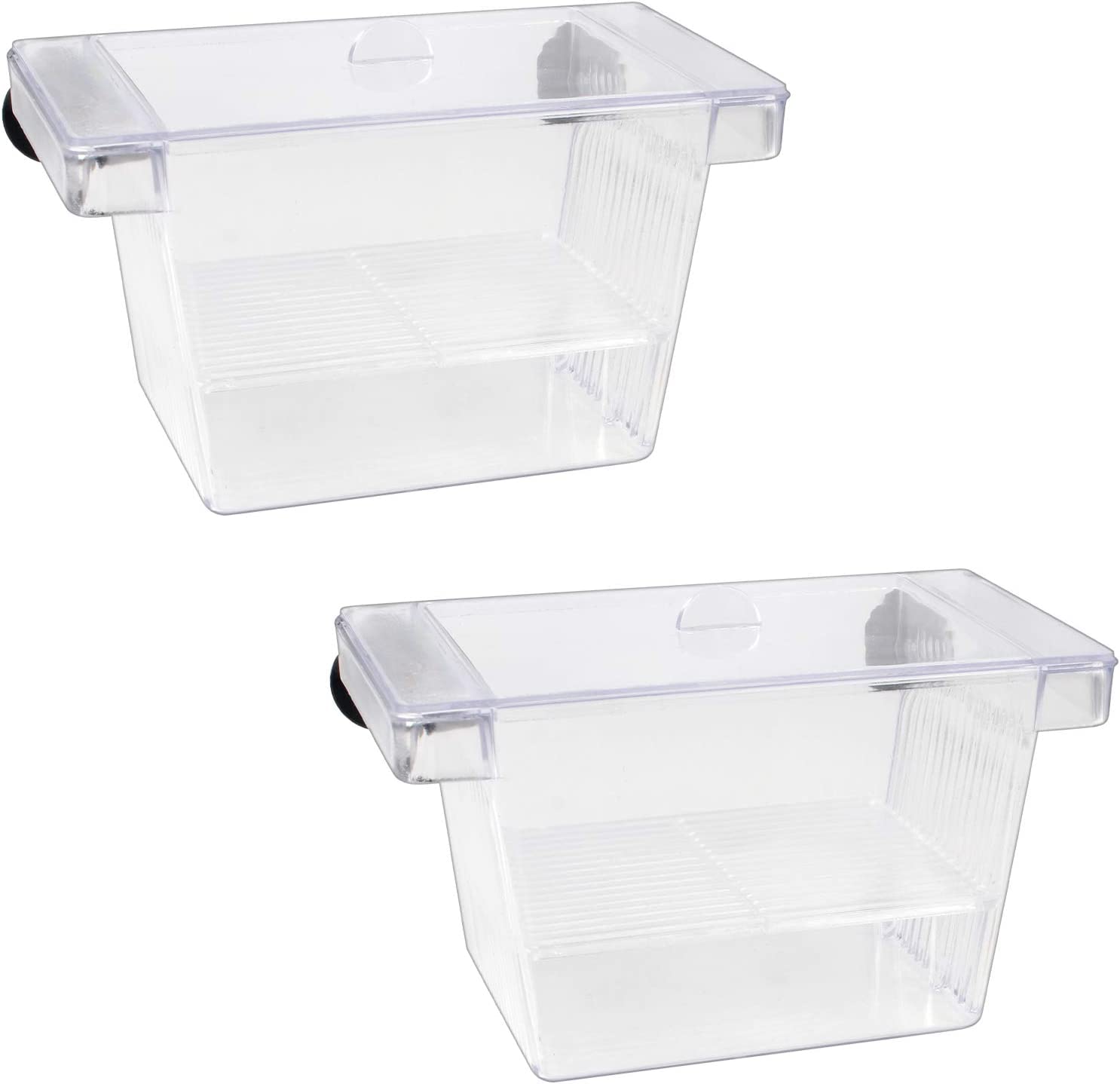 Azonee 2 PCS Fish Breeder, Hatchery Breeder Box Aquarium Incubator with 4 suction cups Net Fry Hatchery Incubator Hatchery Transparent Isolation Box for Baby Fish Isolation Divider Hatching
