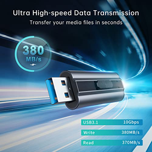 Raoyi 64Gb Usb 3.1 Flash Drive, Usb3.1 Gen 1 Flash Drive High Speed 380Mb/S Slide Metal Thumb Drive Retractable Memory Stick Jump Drive Pen Drive With Keychain For Pc Laptop #TOP2