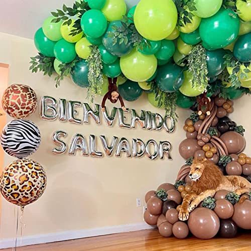 Image of Voircoloria 130pcs Lime Green Balloons Different Sizes 18 inch 12 inch 10 inch 5 inch Light Green Balloons for Birthday Dinosaur Baby Shower St. Patrick's Day Summer Jungle Forest Safari Party Decorations