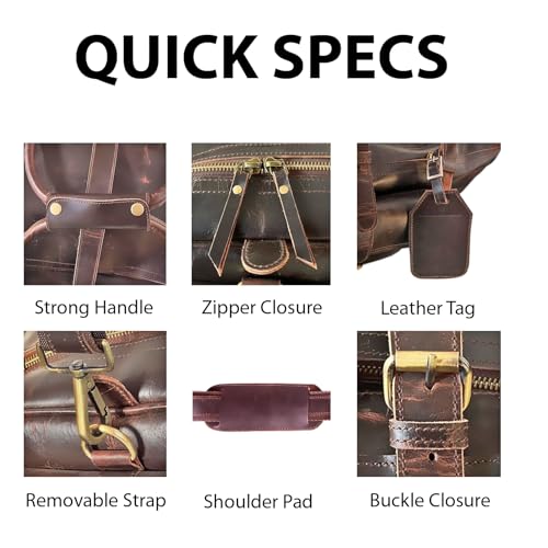 28 Inch Full Grain Leather Duffle