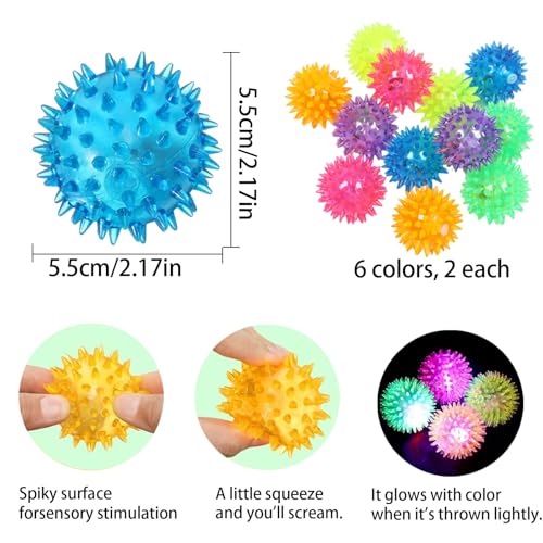 12 Stück Igelball, Leuchtball, Igelbälle Leuchtspielzeug Kinder, Igelball Weich Kinder, Geschenke Kindergeburtstag Mitgebsel, Give Aways Kindergeburtstag, Party Gadgets Kleine Geschenke Jungen Mädchen