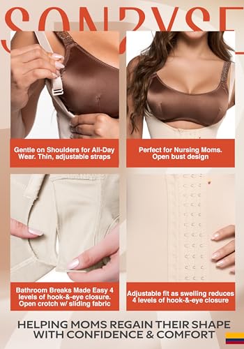 Image of Sonryse Fajas Colombianas Postparto Cesarea Postpartum Girdle Underwear for Women High Compression Stage 2 Faja