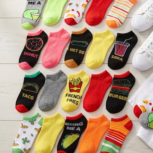 Image of Tipi Toe Women's 20 Pack Colorful Low Cut Socks - Lightweight, Breathable Design for All-Day Comfort Sizes 9-11 /10-13