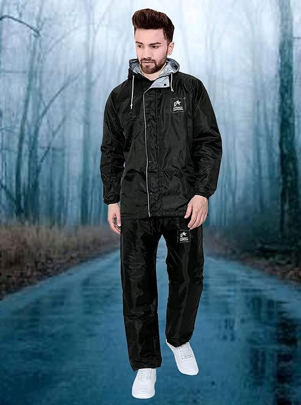 Image of Premium Brand Rain Coat for Men's & Women(Rain Coat for Men Waterproof for Bike Raincoat for Men with Hood. Set of Top and Bottom. Classic Series