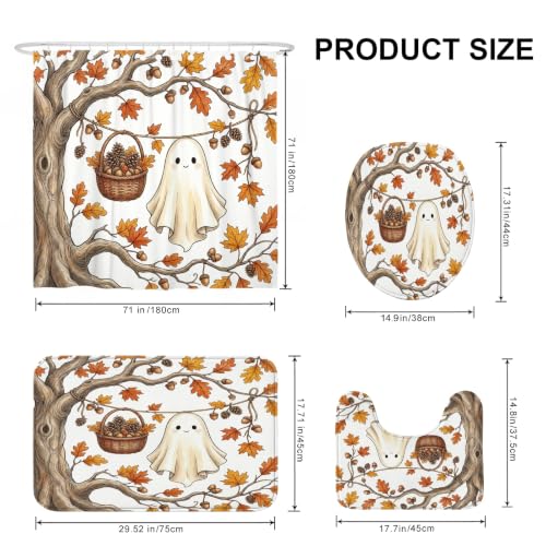Rideau de douche fantôme polyester imperméable pour éviter les fuites - 5