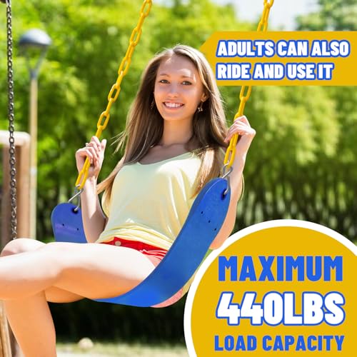 Image of Swings Set - 2-Pack Suitable for Kids and Adults, Comes with Hooks & Chains, Perfect for Backyard