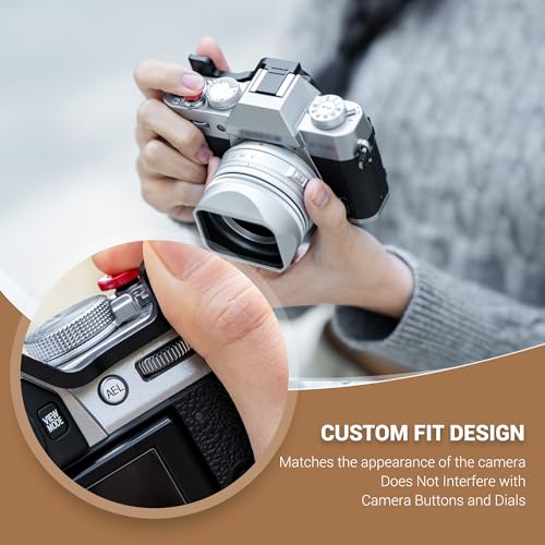 Image of JJC Metal Thumb Grip & Shutter Button for Fuji X-T30III II XT30 XT20,Silver | for Fujifilm X-T30 III X-T30 II X-T20 X-T10 Mirrorless Cameras, Hot Shoe Cover Protector Thumb Rest for Stable Safe Hand Hold
