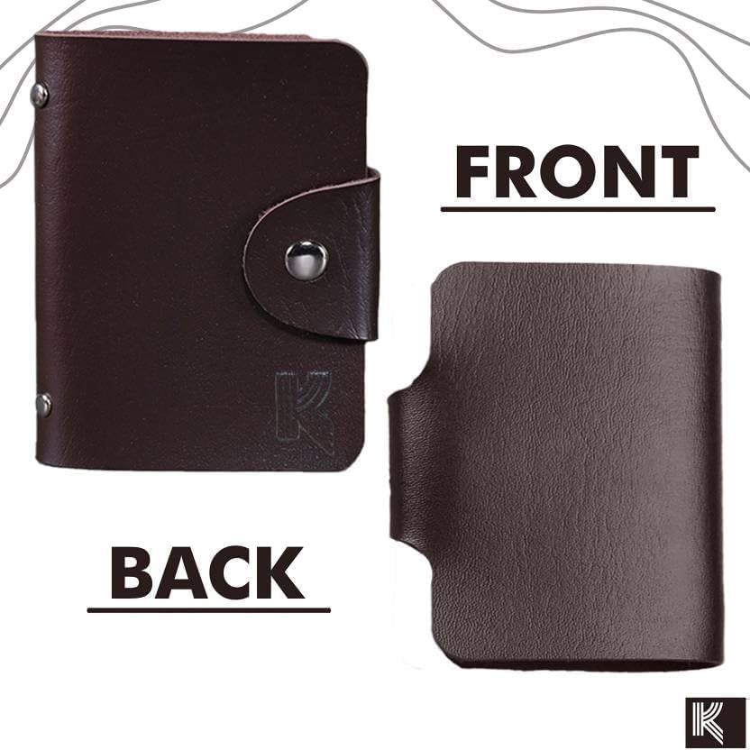 Image of Kraptick Card Holder Wallet for Men & Women- Credit Card Holder Organizer Multi Slot Card Case Wallet Compact Visiting Card Holder Slim Pocket Card Organizer for Daily Use & Travel (Pack of 2) (Brown)
