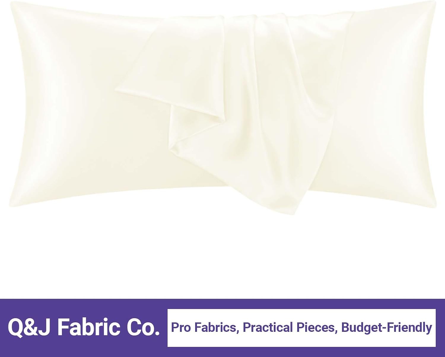 Q&J Fabric Co. 1 Pack Body Pillow Pillowcase, Beige Satin Pillowcase for Hair and Skin Similar to Silk Pillow Cases with Envelope Closure Gifts for Women Men, 20X54 Inch