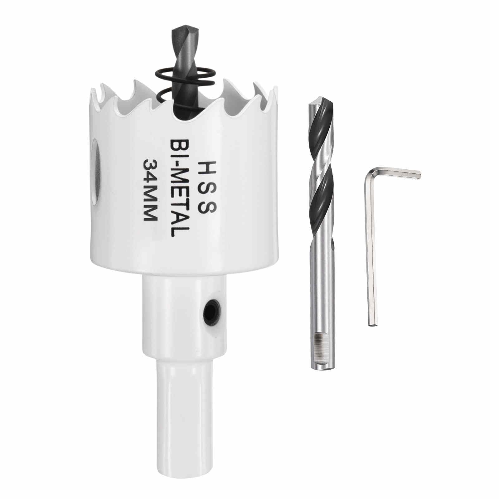 CoCud 1-11/32" (34mm) Hole Saw, M42 Bi-Metal Hex Shank Hole Cutters with 2pcs Drill Bit