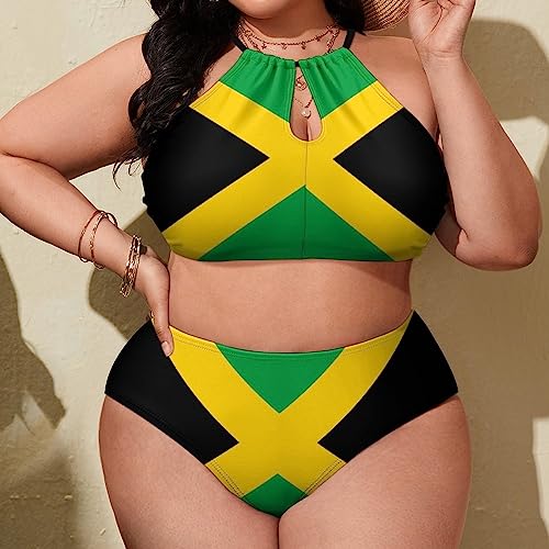 Jamaican Lion Flag Two Piece Jamaica Swimsuits Plus Size for Women Swimwear Slimming Beachwear Bathing Suits2