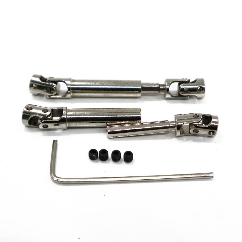 wueiooskj Center Drive Shaft For D90 MN-99 MN-91-45 Steel for OFF-Road Lightweight 2pcs Silver RC Car Accessories Replacement Parts