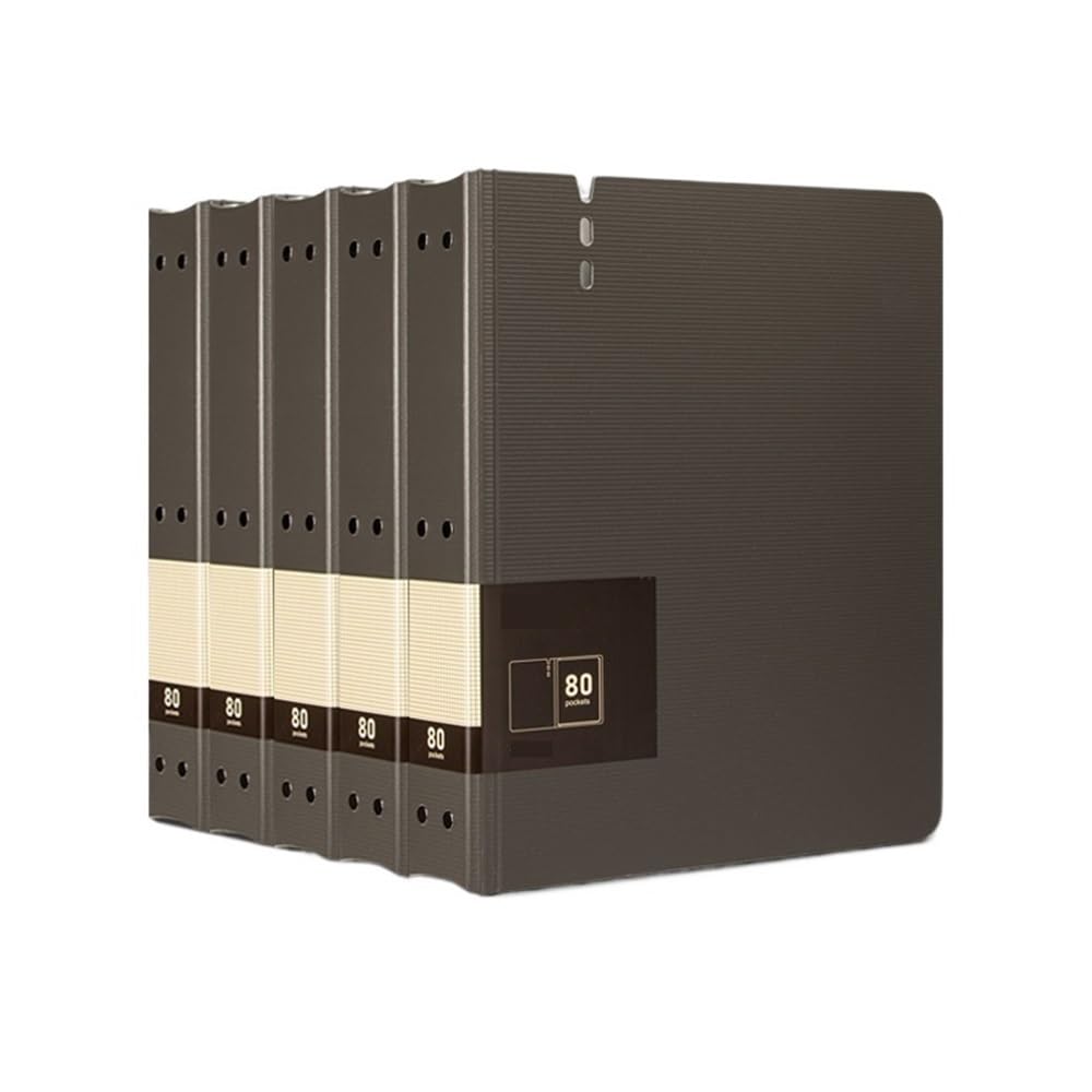 folder 5 szt. 80 stron A4 teczka z przezroczystymi wkładkami pogrubiona książka do przechowywania danych artykuły biurowe Kurtki plików(Grijs)
