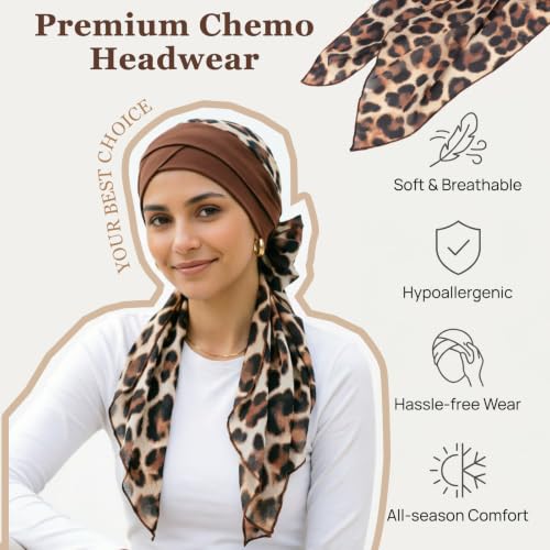Image of DRESHOW Turban Headwrap for Women Long Hair Head Scarf Headwraps Chemo Headwear Lightweight Hair Loss Covering Hat