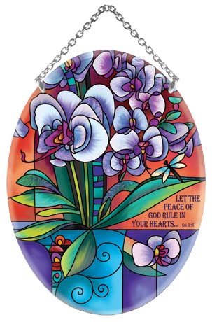 Orchids Glass Sun Catcher