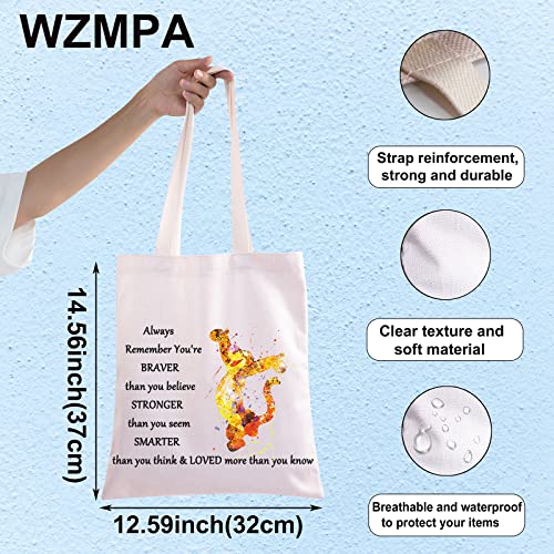WZMPA Tiger Cosmetic Makeup Bag Tiger Fans Gift You Are Braver Stronger Smarter Than You Think Tiger Makeup Zipper Pouch Bag For Women Girls (Always Tiger Tote) - Image 2