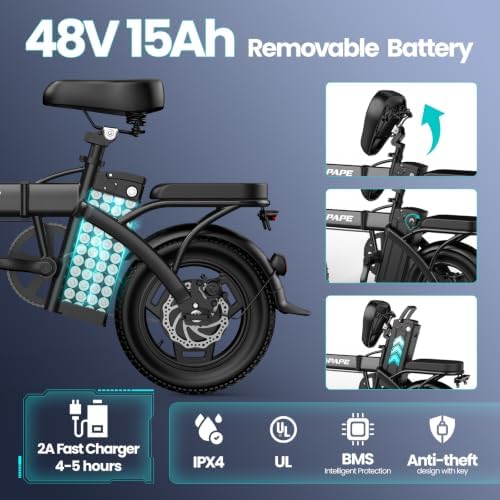 Foldable Electric Bike for Adults,750W Electric Bike, 20MPH Folding Ebike image 6