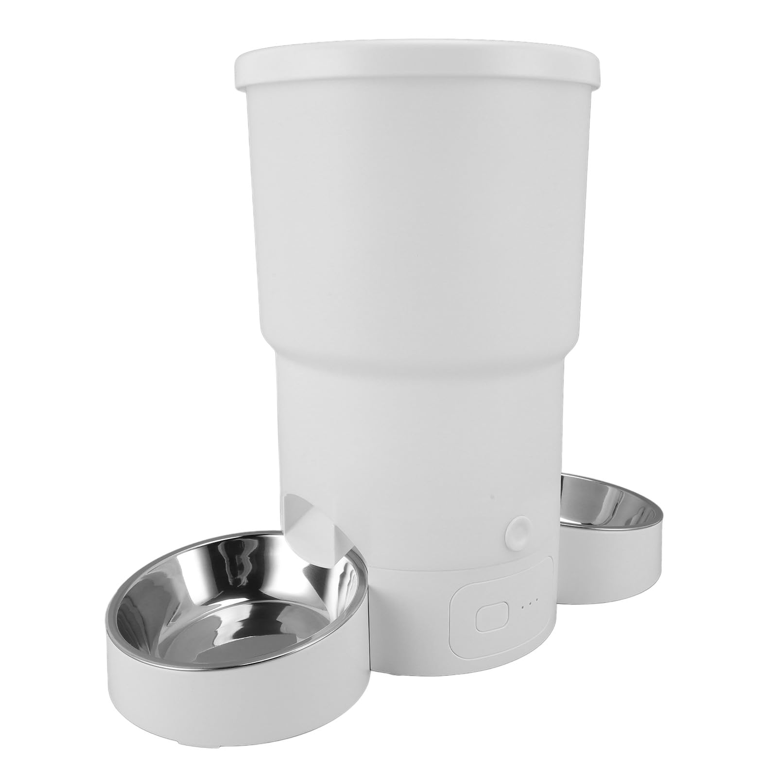 Hztyyier Comedero Automático para Mascotas, Dispensador de Comida Inteligente con Control Remoto WiFi de 5 L, Doble Fuente de Alimentación y Recipiente de Acero Inoxidable, para Gatos y