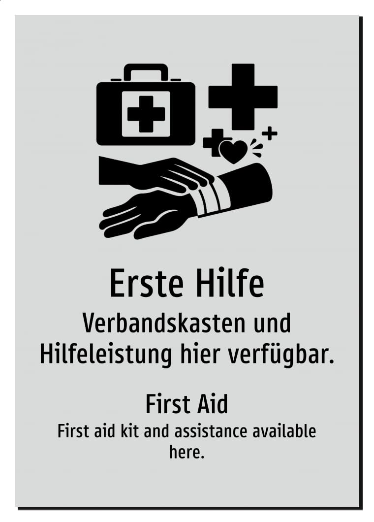 53591-DEEN-S-13 | Erste Hilfe Schild/Aufkleber | Deutsch Englisch