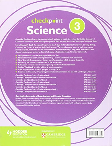 Hodder Education Cambridge Checkpoint Science Student's Book 3