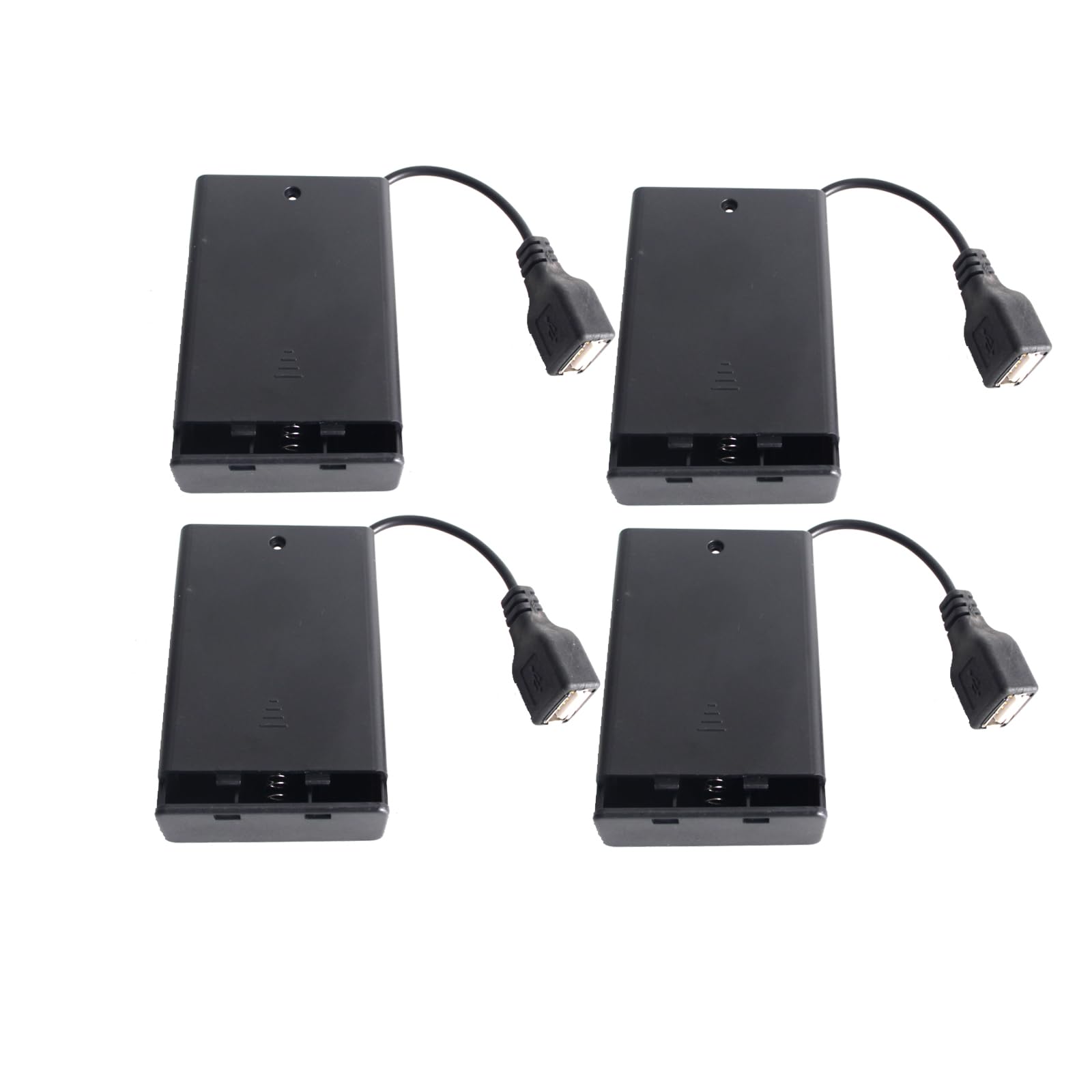 Industrial USB Socket, Laser Module USB Battery Holder Box, Removable Battery Holder Box, Can be Connected to a Power Supply (excluding Battery)(4pack)