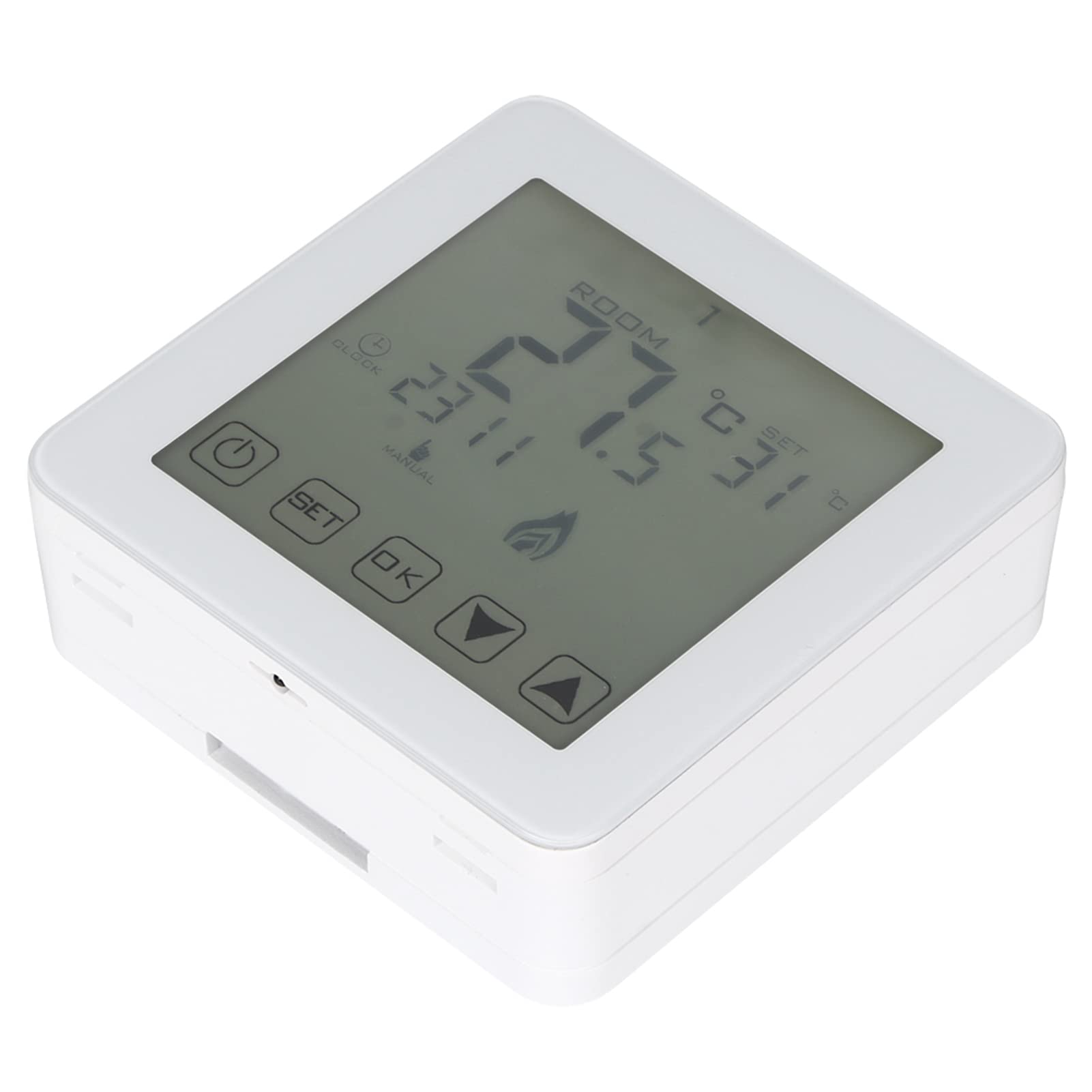 Heating Thermostat Wall-Mounted Programmable Operate Simple For Hotel, White, Gray - Image 3