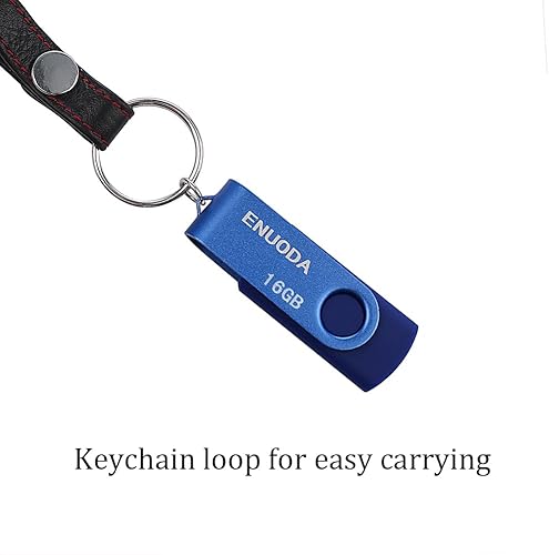 Miniatura 6 de ENUODA Unidad flash USB de 16 GB, paquete de 5 unidades de pulgar de 16 GB, diseño giratorio USB 2.0 Memory Stick Jump Drive Pen Drive para