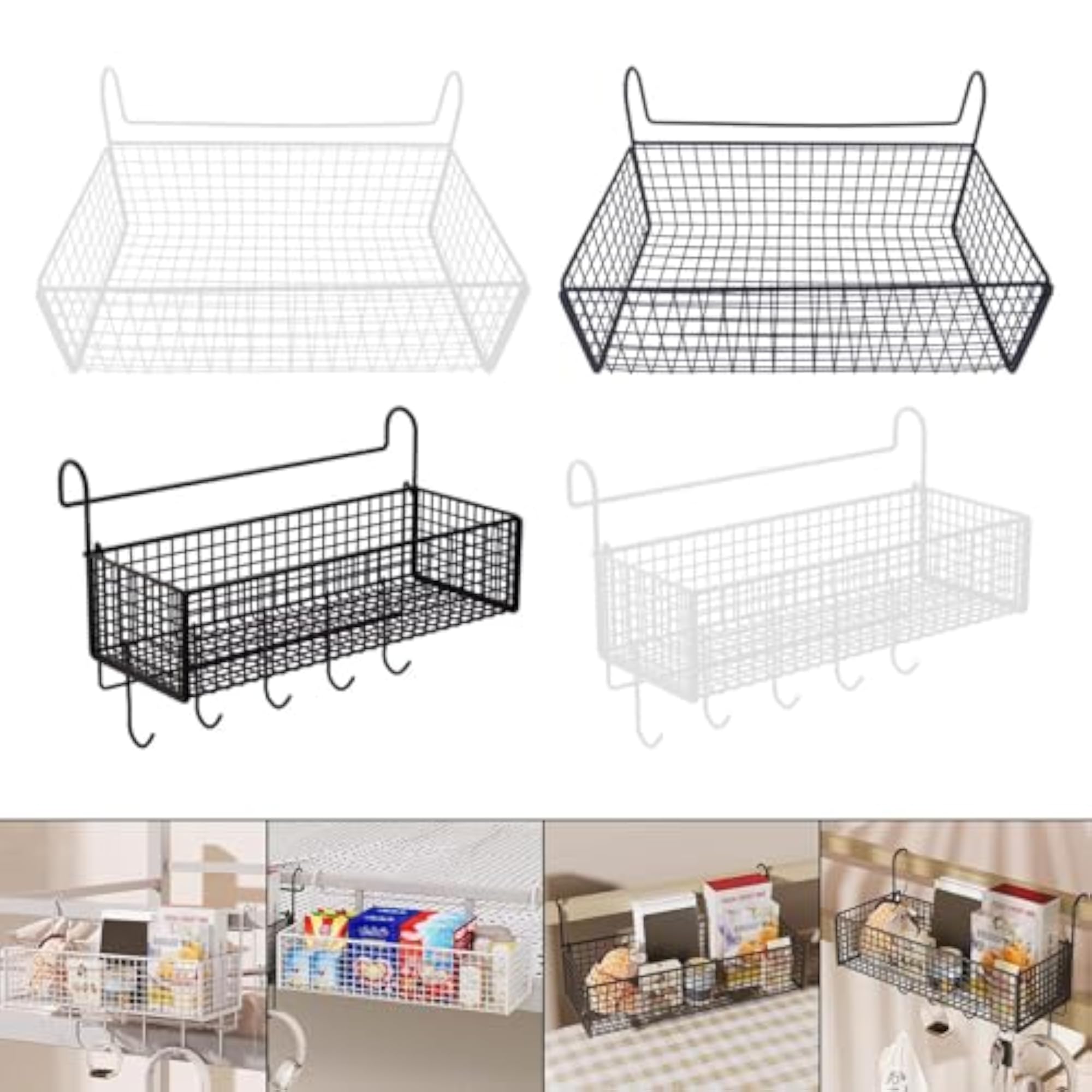 Bedside Hanging Storage Basket, Rustproof Design