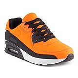  FiveSix Herren Damen Sportschuhe Dämpfung Sneaker Laufschuhe Orange Schwarz Schwarz EU 45