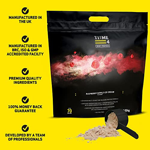 51DHDhhN3SL Time 4 Whey Protein - Time Release Blend of Whey Protein Isolate, Whey Protein Concentrate, Micellar Casein, BCAAs… - Image 4