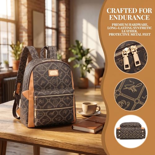 Image of Women Fashion Backpack Purse Multi Pockets Anti-Theft Rucksack Travel Shoulder Bag Handbag