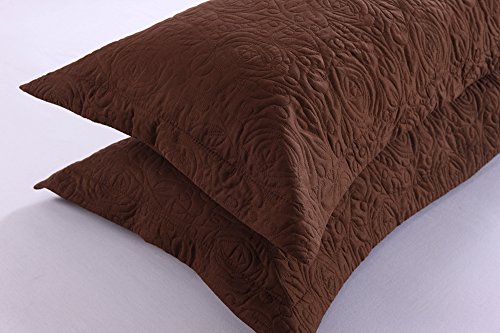 Marcielo QUEEN_EMBROIDERED PILLOWSHAMS_BROWN 2-Piece Embroidered Pillow Shams thumb #2