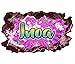 Produktbild 3D Wandtattoo Name Inoa Graffiti Wand Aufkleber Durchbruch Girl Schmetterling Fee Kinderzimmer Prinzessin rosa sticker Deko 11MG781, Wandbild Größe F:ca. 47x25cm