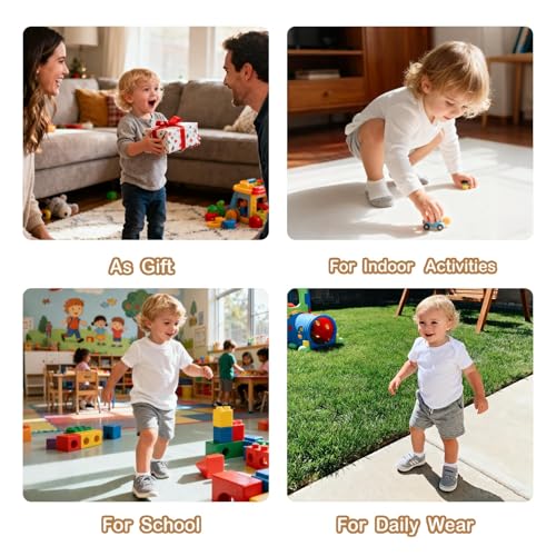 Image of Baby Non Slip Ankle Socks with Grippers for 0 Months-7 Years Old Walking Socks