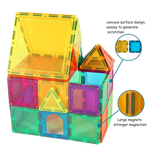 BMAG Magnetic Building Blocks, 3D Magnetic Building Tiles Set, STEM Preschool Magnet Tile Construction Toys Educational Puzzles