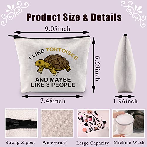 PLITI Tortoise Makeup Bag Tortoise Gifts for Tortoise Lovers Gift I Like Tortoises and Maybe Like 3 People Cute Turtle Gift (I Like TortoisesU) - Image 2