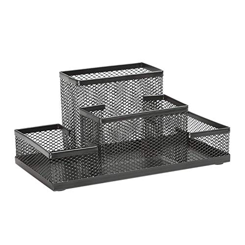 Image of 4 Compartments Pen Stand Desk Organizer with 4 Drawer, Pen Stand, Remote Stand, Mobile Stand, Pen Holder, Caddy, Stationery Multipurpose Use Stand for Office, School