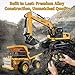 Joylike RC Excavator and Dump Truck Toy Set，2.4Ghz Metal Remote Control Construction Vehicle with Light&Sound, Best Christmas Toy for Boys 8+Year Old Kid