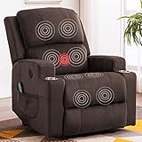 ANJ Power Lift Chair Recliner Chairs for Elderly Heavy Duty Reclining Chair with Heat & Vibration, Electric Massage Recliners with 2 Cup Holders, USB Port (Chocolate)